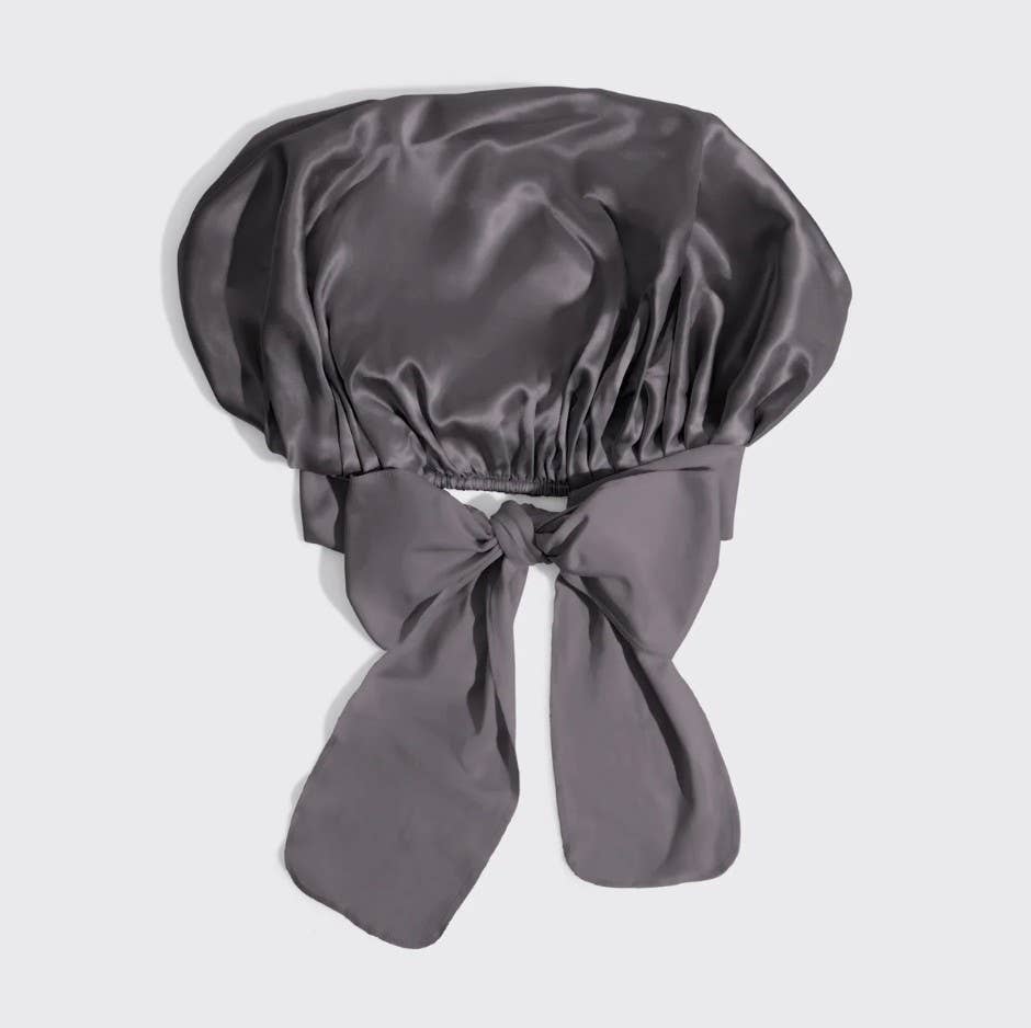 Oversized Satin Bonnet - Charcoal